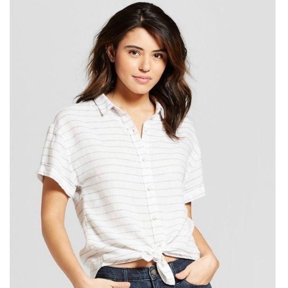 Universal Thread Striped Button Down Shirt
